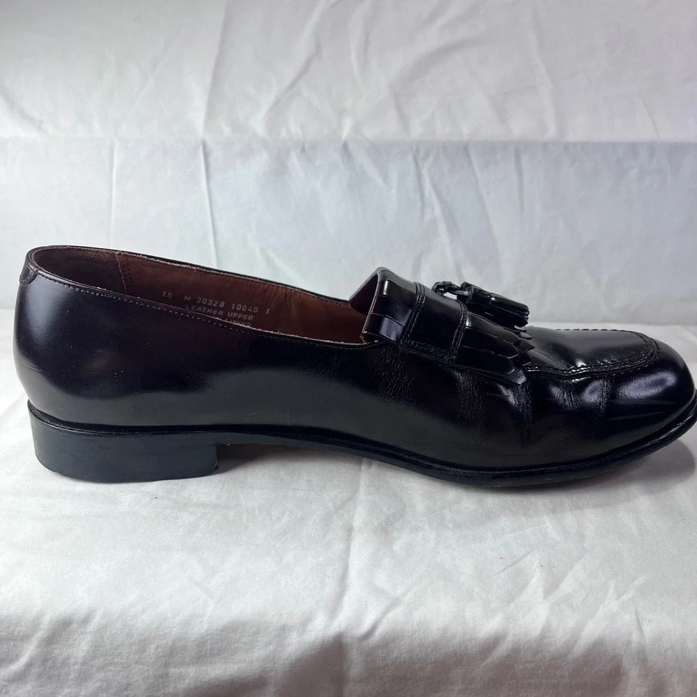 Bostonian Classics First Flex Mens Burgundy Leather Kiltie Tassel Loafers 20328